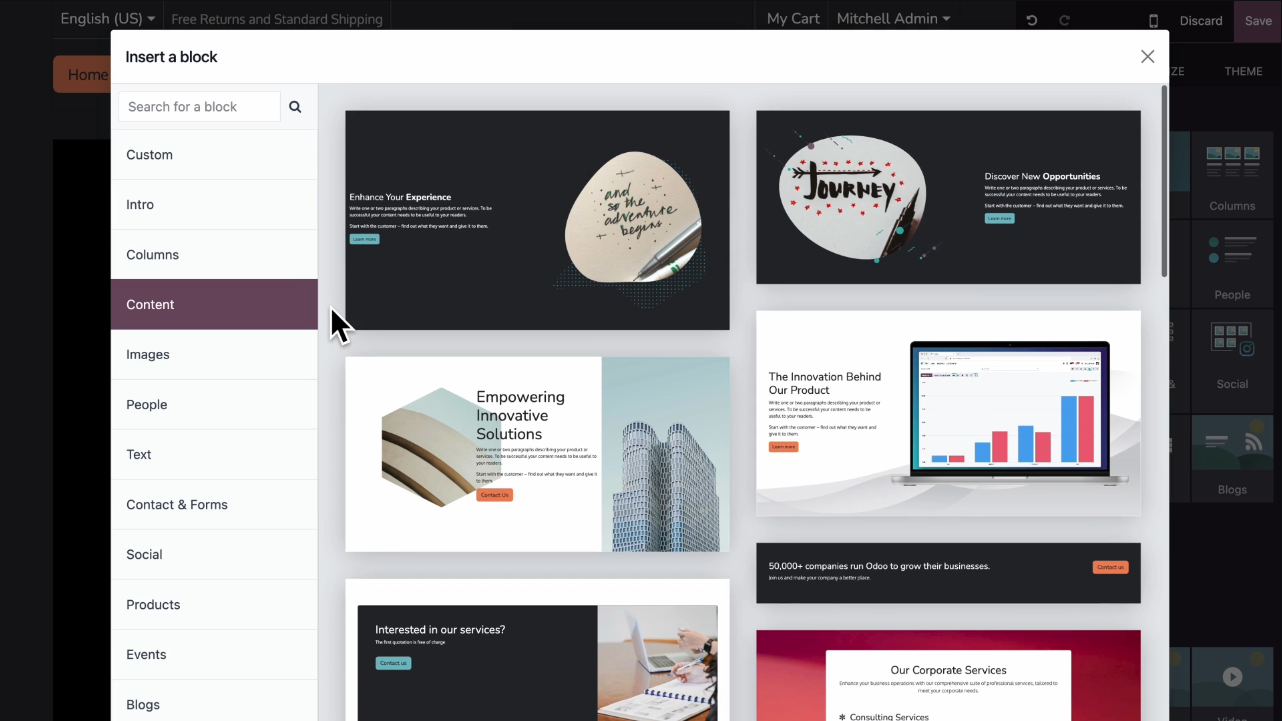 Odoo 18 Features include ecommerce solutions